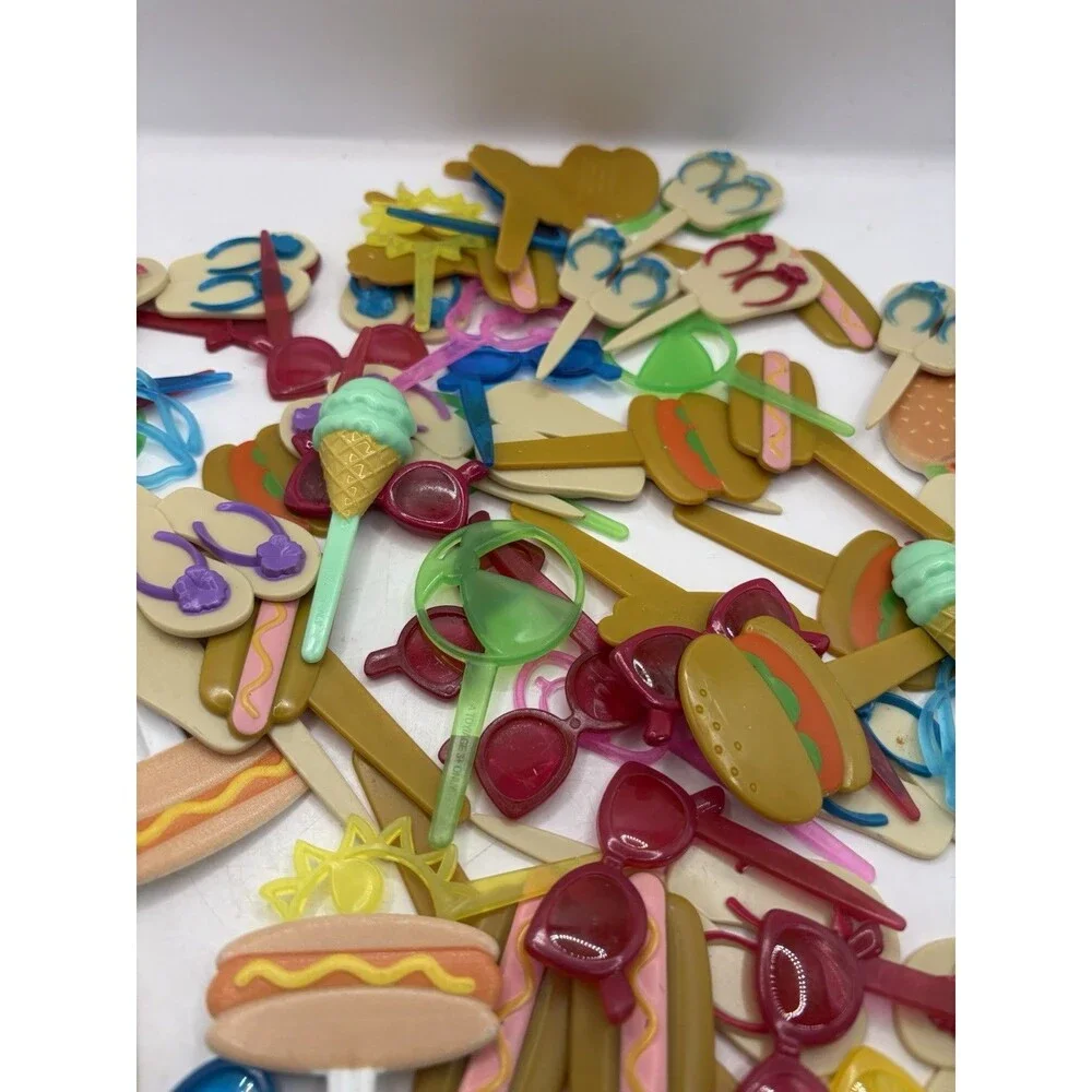 Vintage Lot Of Summertime Cake/Cupcakes Picks Hotdogs, Burgers, Glasses